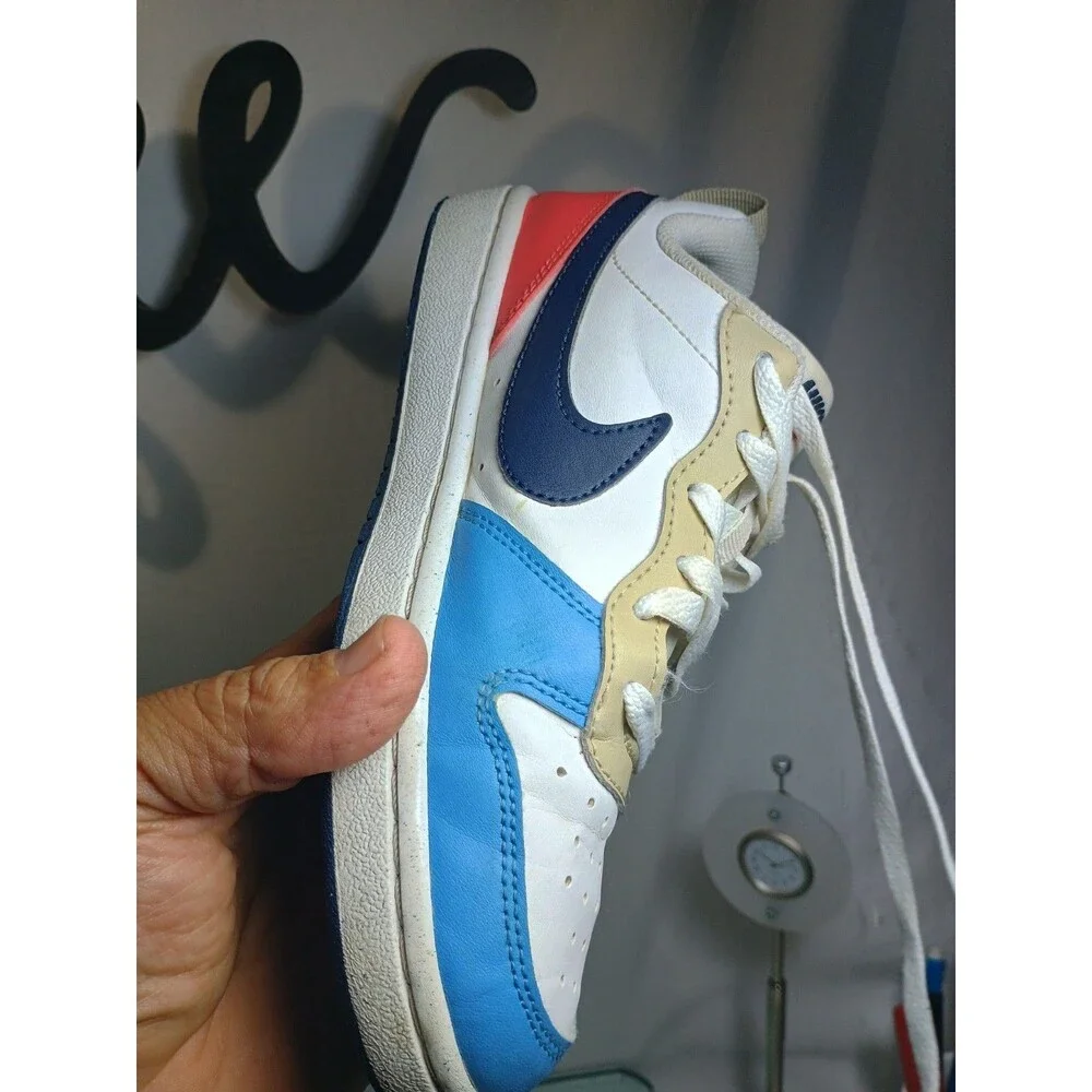Nike Court Borough Low Recraft Kids Sneakers Blue/White/Red Size 4Y DV5456-124